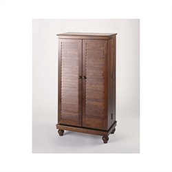 Leslie Dame CD/DVD Wall Rack Media Storage Cabinet with Louvered Door in Merlot