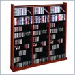Leslie Dame Deluxe CD/DVD Media Storage Wall Unit Rack in Cherry