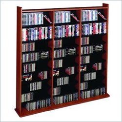 Leslie Dame Deluxe CD/DVD Media Storage Wall Unit Rack in Cherry
