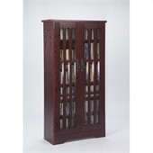 Leslie Dame 48 Tall Media Storage Cabinet with Doors in Dark Cherry