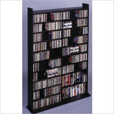 Leslie Dame Deluxe CD/DVD Media Storage Wall Unit Rack in Black