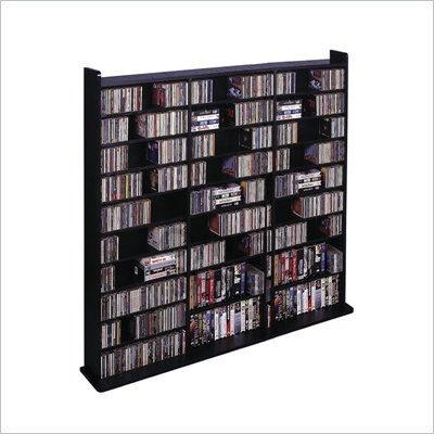Leslie Dame Deluxe CD/DVD Media Storage Wall Unit in Black