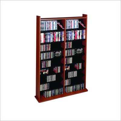 Leslie Dame Deluxe CD/DVD Media Storage Wall Unit Rack in Cherry
