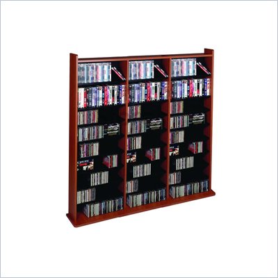 Leslie Dame Deluxe CD/DVD Media Storage Wall Unit Rack in Cherry