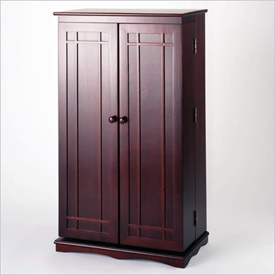 Leslie Dame CD/DVD Media Storage Cabinet with Door in Cherry
