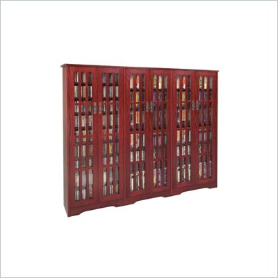Leslie Dame CD/DVD Wall Rack Media Storage Unit in Dark Cherry