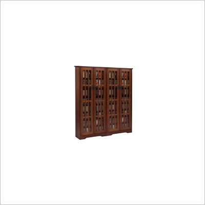 Leslie Dame Double CD/DVD Wall Rack Media Storage in Dark Cherry