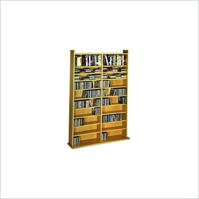 Leslie Dame Deluxe CD/DVD  Media Storage Wall Unit Rack in Oak