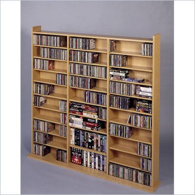 Leslie Dame Deluxe CD/DVD Media Storage Wall Unit Rack in Oak