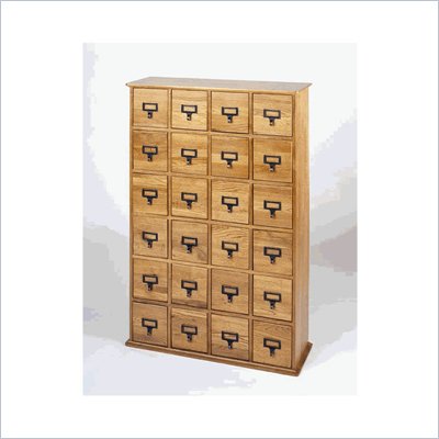 Leslie Dame 24-Drawer CD Media Storage Cabinet in Oak