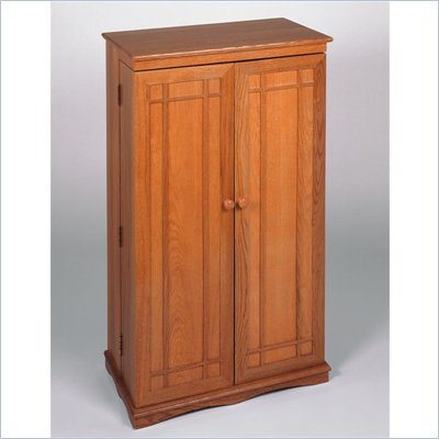 Leslie Dame CD/DVD Media Storage Cabinet with Door in Oak