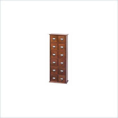 Leslie Dame Tall CD Media Storage Cabinet in Walnut
