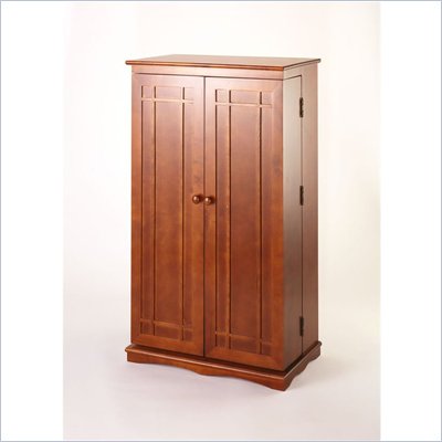 Leslie Dame CD/DVD Wall Rack Media Storage Cabinet with Door in Walnut