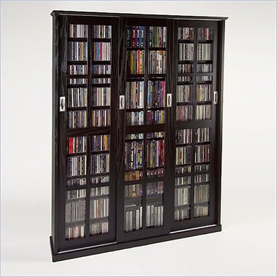 Leslie Dame Triple CD/DVD Wall Rack Media Storage in Espresso