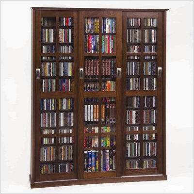 Leslie Dame Triple CD/DVD Wall Rack Media Storage in Walnut