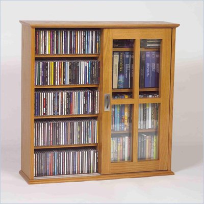 Leslie Dame Mission Wall Hanging Two Sliding Door CD/DVD Cabinet