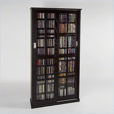 Leslie Dame CD/DVD Wall Rack Media Storage in Espresso