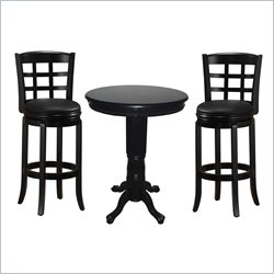 Boraam 3 Piece Pub Table Set in Black