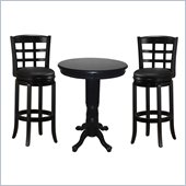 Boraam 3 Piece Pub Table Set in Black