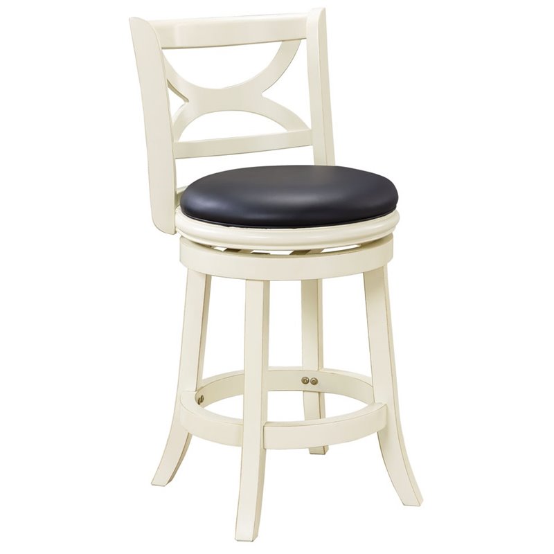 Florence 24 Swivel Counter Stool In Distressed White 43724
