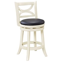 Boraam Florence 24 Swivel Counter Stool in Distressed White
