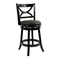 Boraam Florence 24 Swivel Counter Stool in Black Sandthru