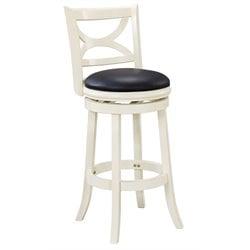 Boraam Florence 29 Swivel Bar Stool in Distressed White