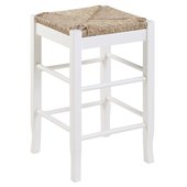 Boraam Square Rush 24 Stationary Counter Stool in White
