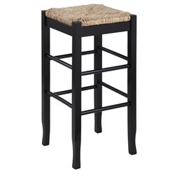 Boraam Sq Rush 29 Stationary Bar Stool in Black