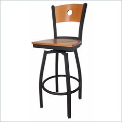 Boraam Rio 29 Metal Swivel Bar Stool in Black