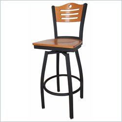 Boraam Austin 29 Metal Swivel Bar Stool in Black