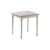 Boraam 30 x 30 Square Tile Top Wood Dining Table in White and Natural