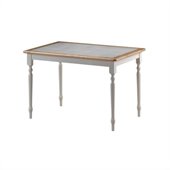 Boraam 30 x 45 Tile Top Wood Dining Table in White and Natural