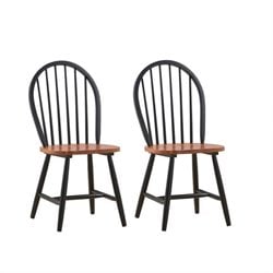 Boraam Farmhouse Wood Chair in Black and Cherry (Set of Two)