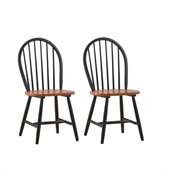 Boraam Farmhouse Wood Chair in Black and Cherry (Set of Two)  