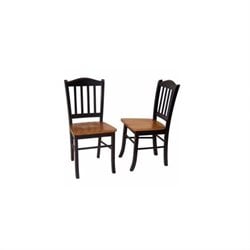 Boraam Shaker Wood Chair in Black and Oak (Set of Two)