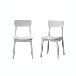 Boraam Torino Wood Chair in White (Set of Two)