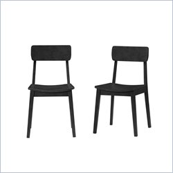 Boraam Torino Wood Chair in Black (Set of Two)