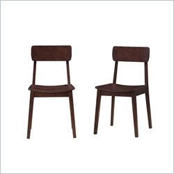 Boraam Torino Wood Chair in Cappuccino (Set of Two)