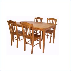 Boraam Shaker 5 Piece Dining Set in Oak