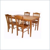 Boraam Shaker 5 Piece Dining Set in Oak