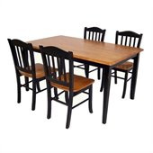Boraam Shaker 5 Piece Dining Set in Black and Oak
