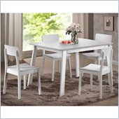 Boraam Torino 5 Piece Dining Set in White