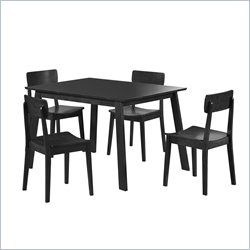 Boraam Torino 5 Piece Dining Set in Black