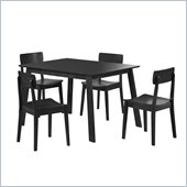 Boraam Torino 5 Piece Dining Set in Black