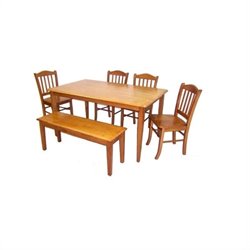 Boraam Shaker 6 Piece Dining Set in Oak