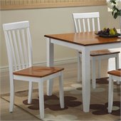 Boraam Bloomington Dining Chair in White/Honey Oak (Set of 2)