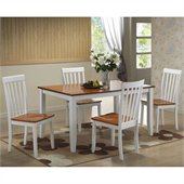 Boraam Bloomington 5 Piece Dining Set in White/Honey Oak
