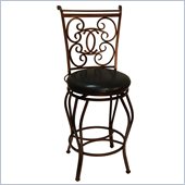 Boraam Roma 24” Metal Swivel Bar Stool in Bronze Black Vein
