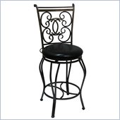 Boraam Roma 24” Metal Swivel Bar Stool in Silver Black Vein
